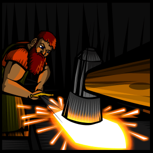 The muscles on his arms were really big.